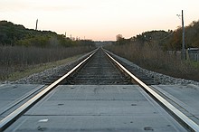 looking north along the railroad