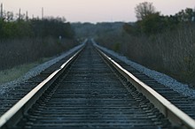 looking north along the railroad