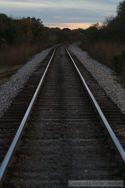 looking south along the railroad which runs by my house