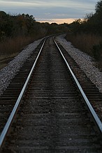 looking south along the railroad which runs by my house