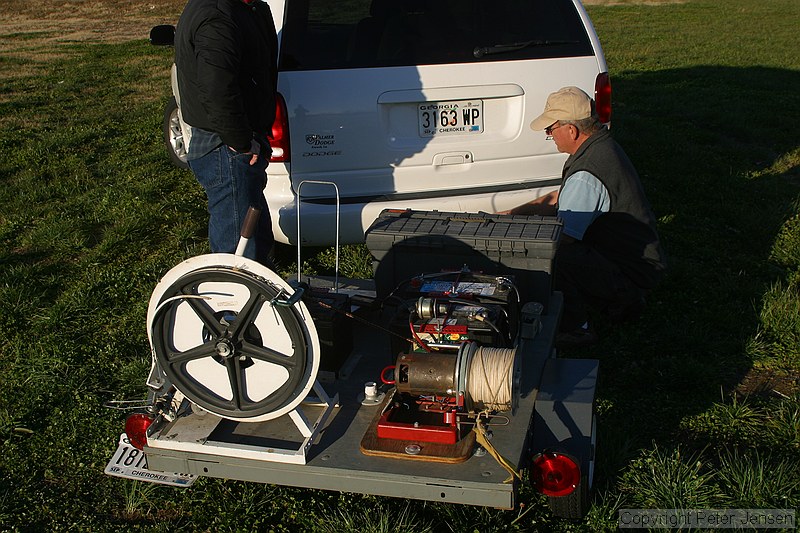 loading the winch trailer up