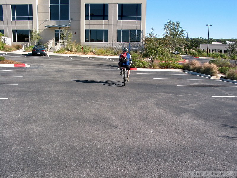 Steve pulling some wheelies and pogo-hops