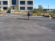 Steve pulling some wheelies and pogo-hops