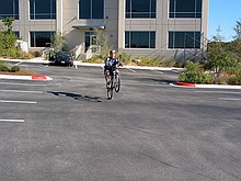 Steve pulling some wheelies and pogo-hops