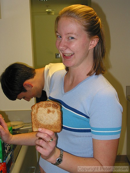 Jessica's random-but-amusing toaster that imprints on the bread