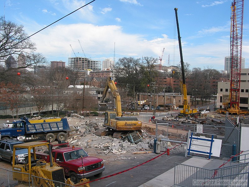 north stands hole at Bobby Dodd (with Technology Square area in the background)