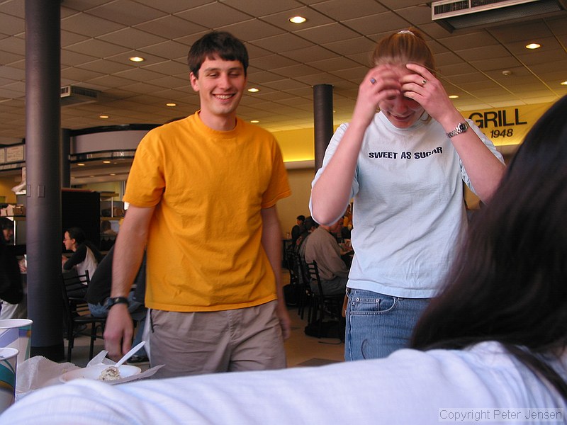 Charles and Jess (fixing her bangs)