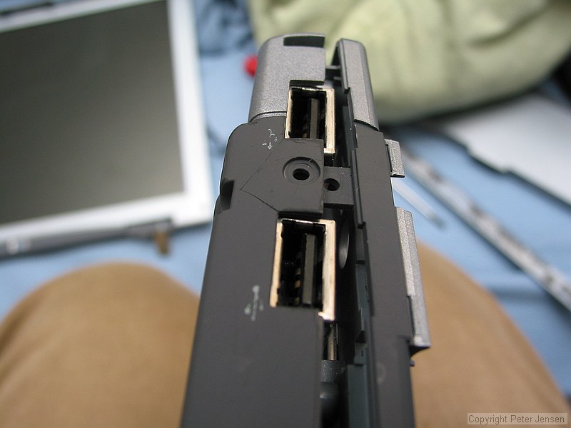 close-up of USB connector stress fractures