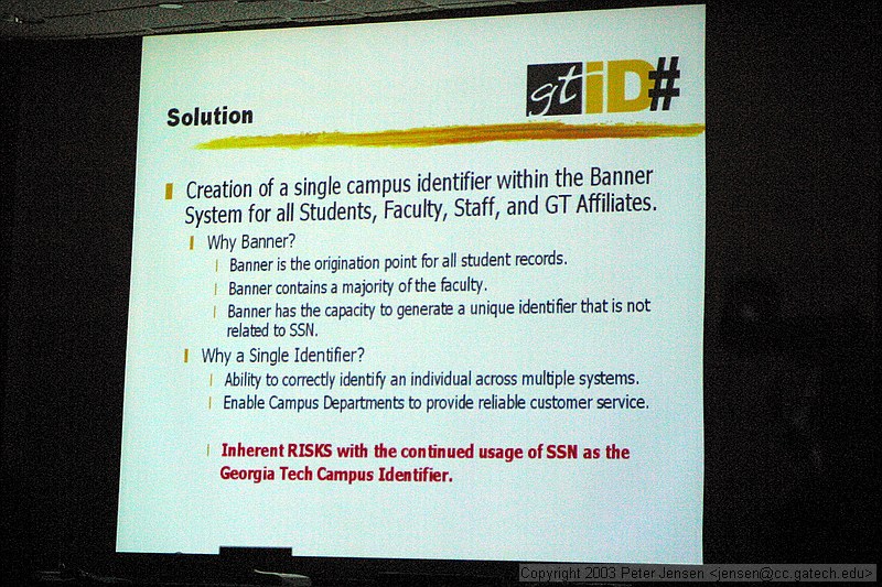 slides from Mr. Pete's GTID# presentation. See www.gtid.gatech.edu for updated info.