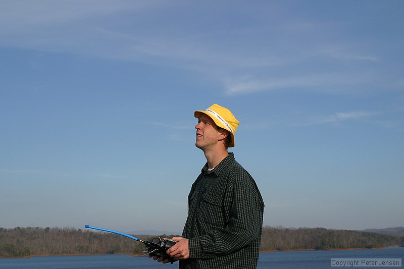 Peter flying with the ugly hat