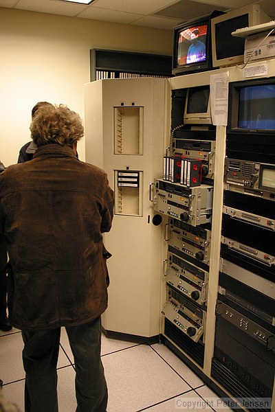 Betacam units that have their tape transport units remoted into the robotic tape loader to the left
