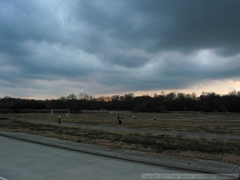 River Green with neat ominous clouds