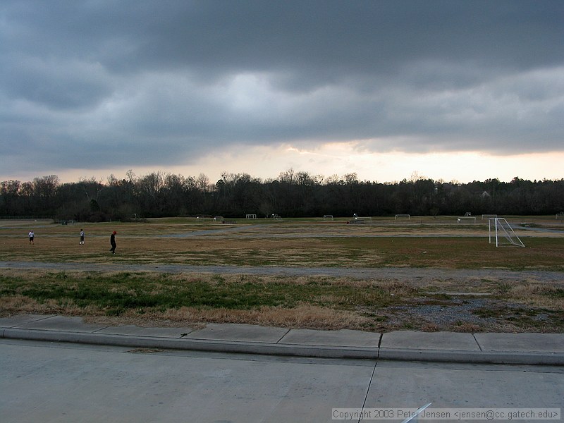 River Green with neat ominous clouds