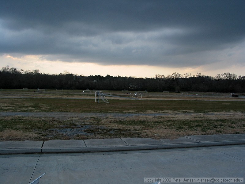 River Green with neat ominous clouds