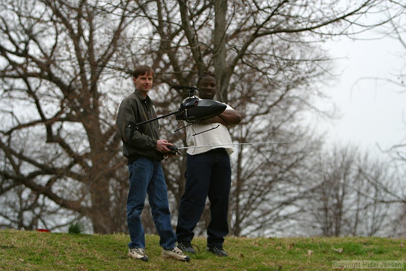 Kip flying with interested onlookers