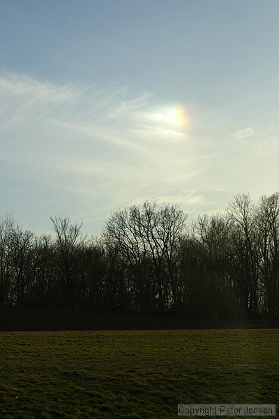 there was a neat rainbow, but it wasn't very visible