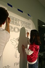 Greek Week publicity committee people making an advertisement (Technique people ask me; I have names and caption)