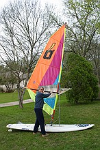 taking the old windsurfer for a spin on Lake Jensen (i.e. the front yard)