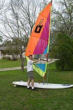 taking the old windsurfer for a spin on Lake Jensen (i.e. the front yard)