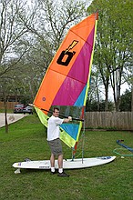 taking the old windsurfer for a spin on Lake Jensen (i.e. the front yard)