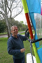 taking the old windsurfer for a spin on Lake Jensen (i.e. the front yard)