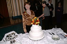 Jane with the cake (that she made)