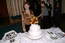 Jane with the cake (that she made)