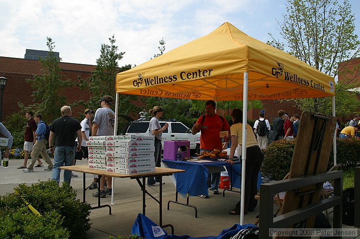 hmm... wellness center serving 14 pizzas :)
