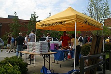 hmm... wellness center serving 14 pizzas :)