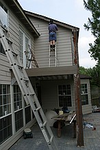 Paul attaching plywood