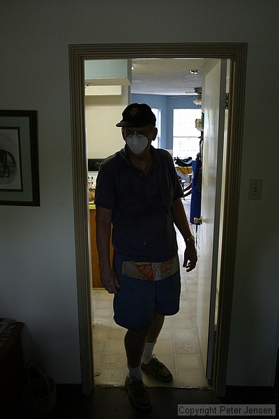 dad, protecting himself from the Missouri City SARS outbreak
