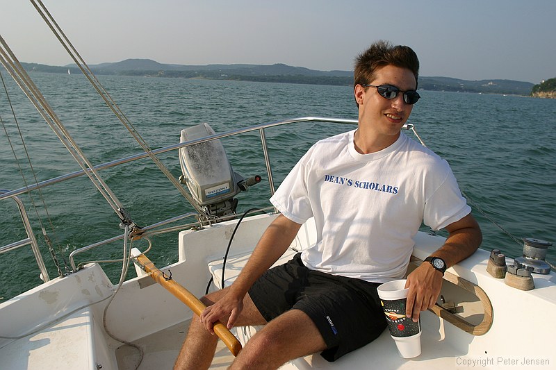 Jacob sailing the Catalina 22