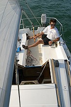 Jacob sailing the Catalina 22