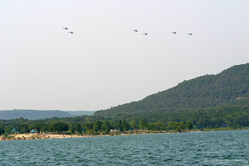 a flotilla of helicopters that came by; all seem to have those sensor pods on the top of the main shaft