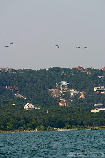 a flotilla of helicopters that came by; all seem to have those sensor pods on the top of the main shaft