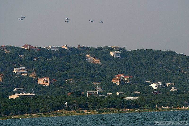a flotilla of helicopters that came by; all seem to have those sensor pods on the top of the main shaft