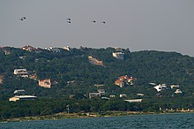 a flotilla of helicopters that came by; all seem to have those sensor pods on the top of the main shaft