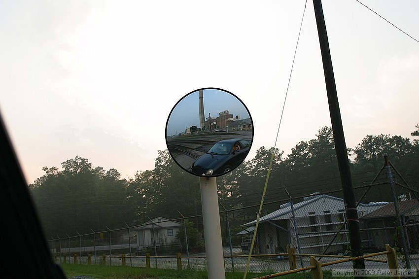 me taking silly pictures of GA Power Plant Arkwright's 582' stack, one week before it will be demolished