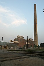 GA Power Plant Arkwright's 582' stack, one week before it will be demolished