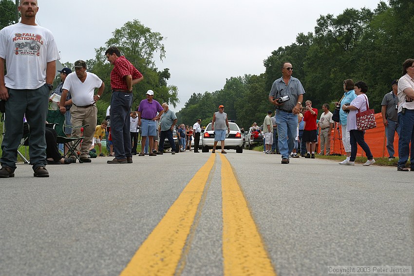 part of the crowd out to view