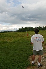 Charles flying his Hacker Timothy with my Graupner Cumulus 2000 wing