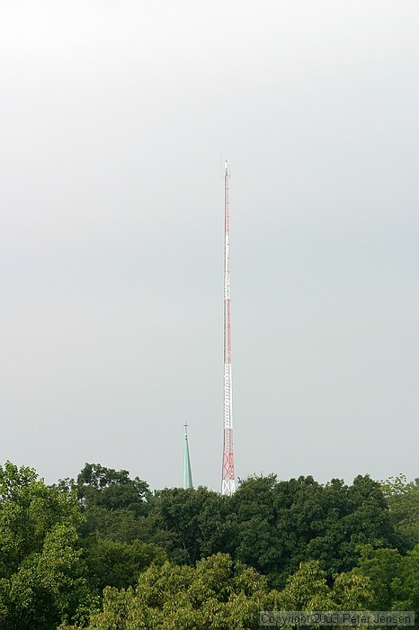 WREK tower and steeple.  Which one is straight?