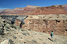 the Navajo bridge to the east of the Grand Canyon