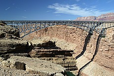 the Navajo bridge to the east of the Grand Canyon