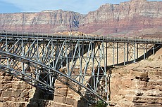 the Navajo bridge to the east of the Grand Canyon