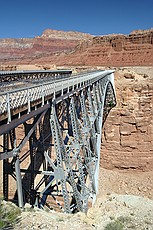 the Navajo bridge to the east of the Grand Canyon