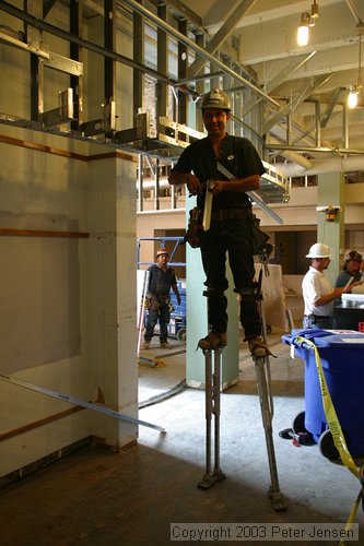 workers building part of the new post office