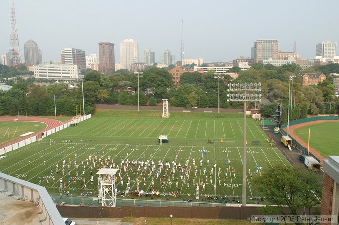 GT marching band, as viewed from the roof of the EST building