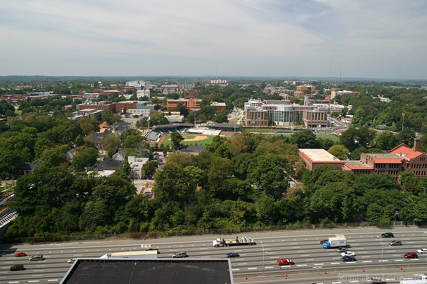 looking W toward campus