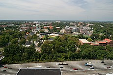 looking W toward campus